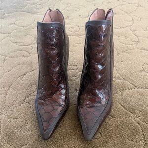 Louise et Cie Dark Brown Textured Ankle Boots